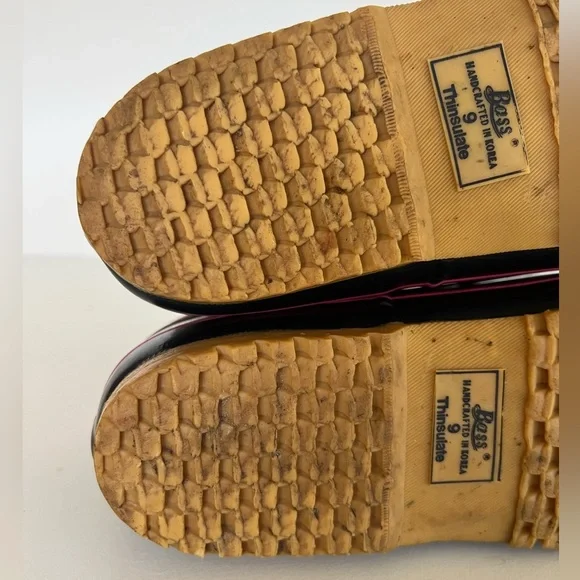 G. H. Bass & Co Calgary Waterproof Rain Duck Boots in Navy/Pink, size 9 - Picture 9 of 12